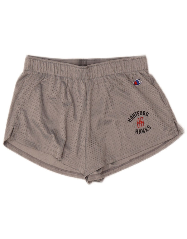 Pantaloncini sportivi grafici Champion Hartford Hawks da donna UK 8 piccoli grigi