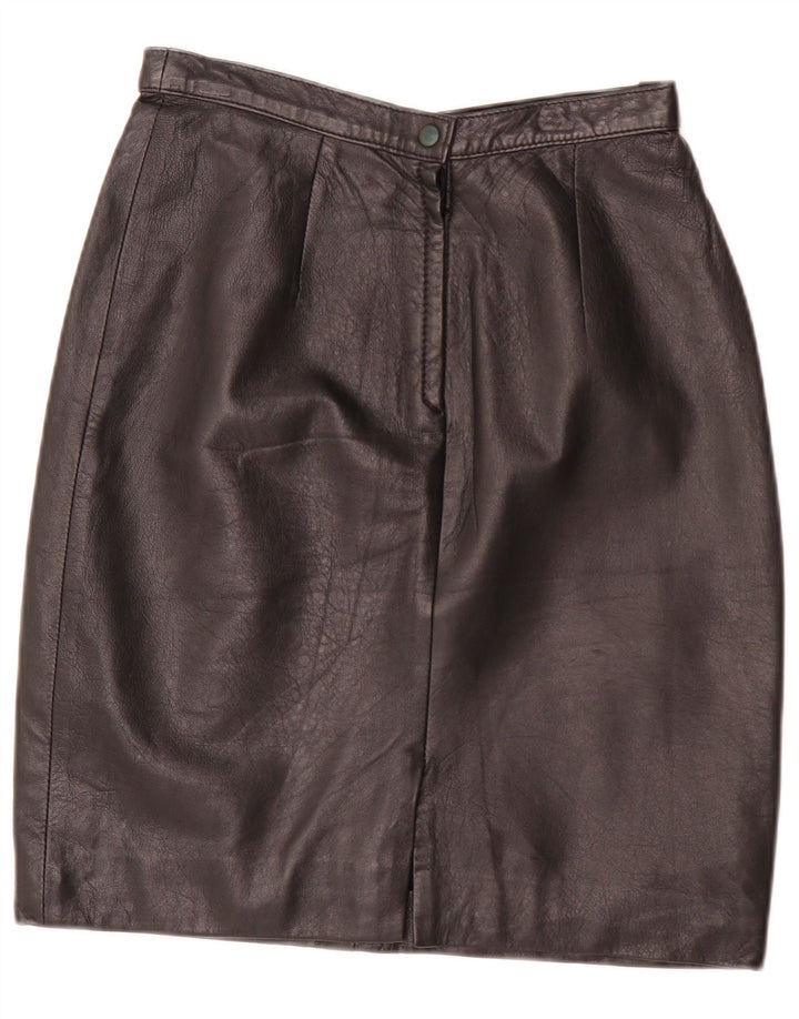 Gonna in pelle vintage da donna IT 44 media W28 nera
