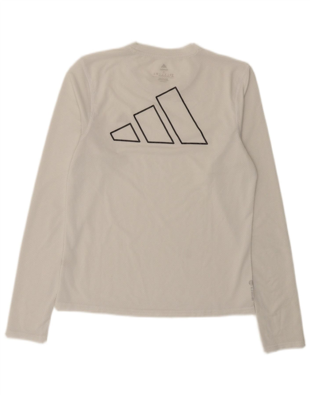 Adidas Donna Graphic Top Manica Lunga UK 8/10 Piccolo Poliestere Bianco