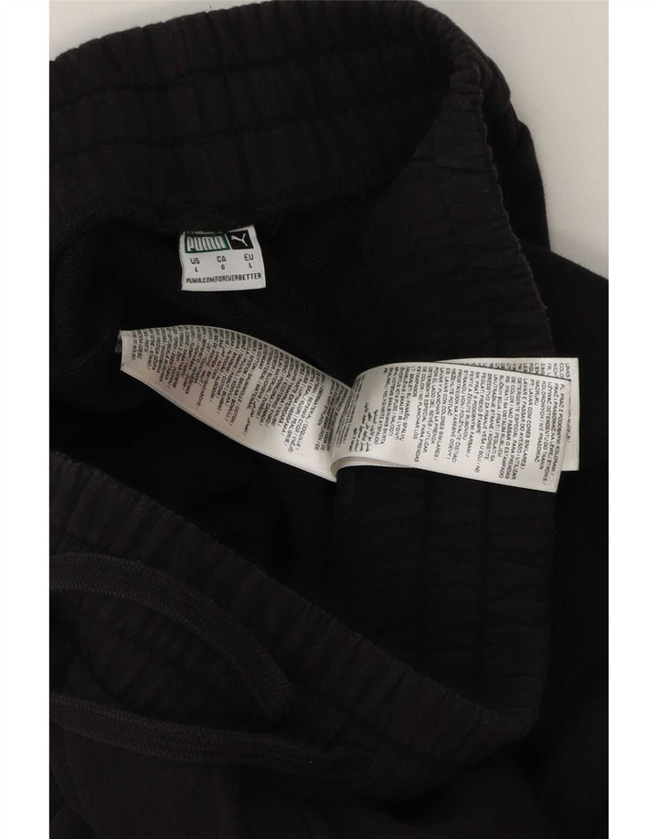 Pantaloni da tuta da uomo a gamba larga Puma Large in cotone nero