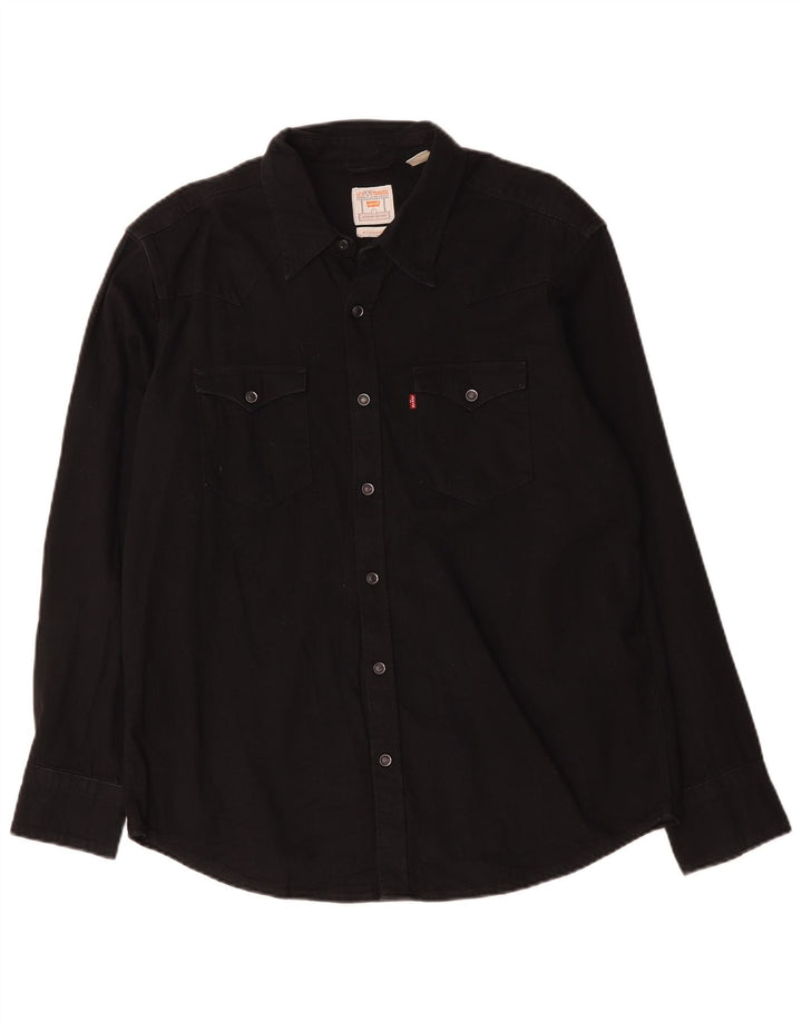 Levi's Camicia di jeans standard da uomo di grandi dimensioni in cotone nero