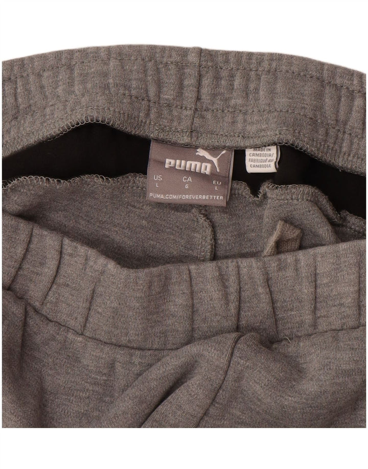 Pantaloni da tuta da uomo PUMA grandi in cotone color block grigio