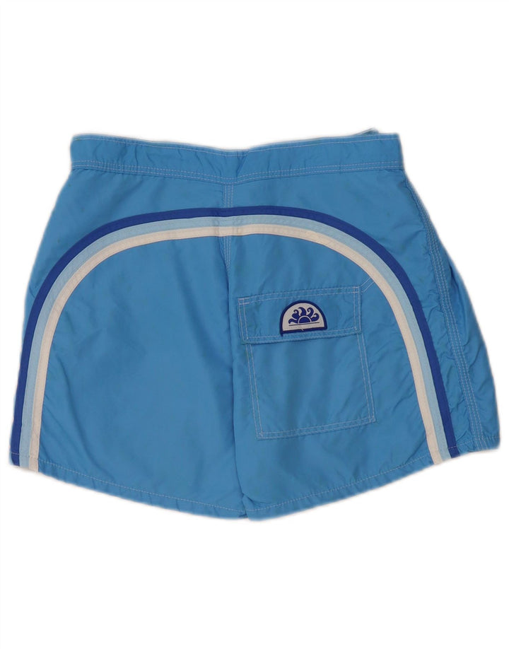Pantaloncini da bagno da uomo Sundek in nylon a righe blu medio