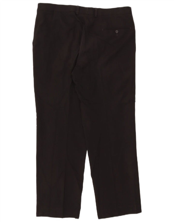 Pantaloni chino dritti da uomo Marks & Spencer W36 L31 poliestere nero