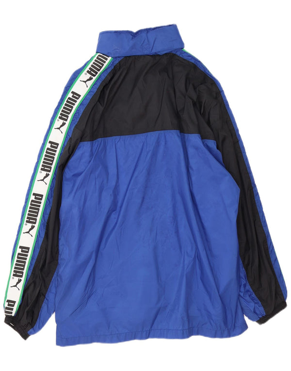 Giacca antipioggia da uomo Puma Graphic Loose Fit UK 42 XL Blu Colourblock Poliammide