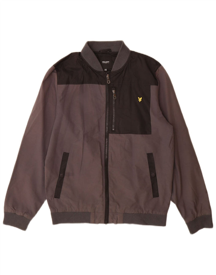 Giubbotto bomber da ragazzo Lyle & Scott 14-15 anni in cotone color block grigio