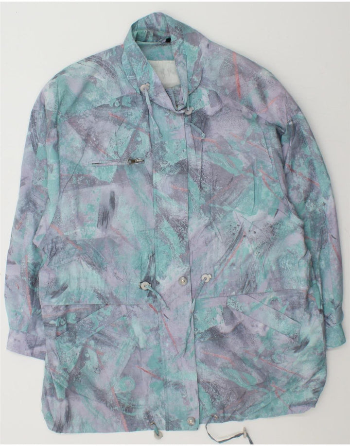 VINTAGE Womens Windbreaker Coat EU 42 Large Green Colourblock Polyester Vintage Vintage and Second-Hand Vintage from Messina Hembry 