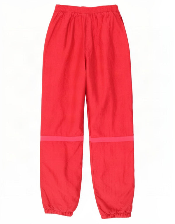 Pantaloni vintage da donna a vita alta con giacca a vento IT 46 Large W32 L31 Rosa
