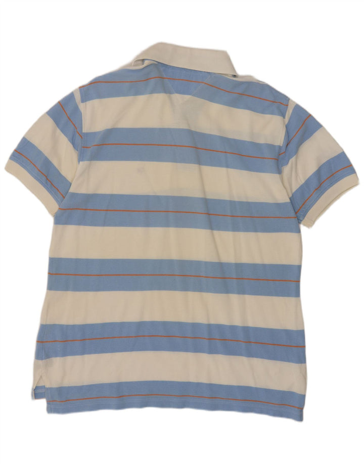 Polo da uomo Tommy Hilfiger in cotone a righe bianche medie