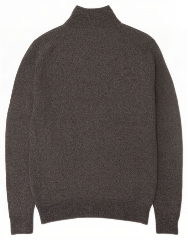 Maglione maglione da donna con zip e collo Superdry UK 12 Lana grigio medio