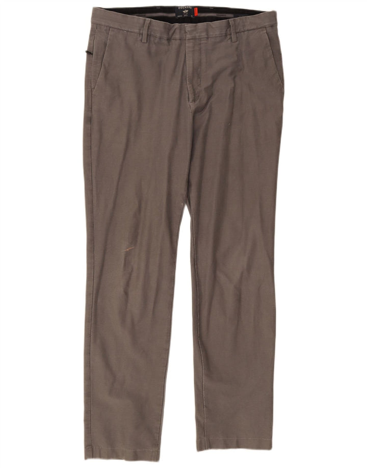 Pantaloni chino slim da uomo Dockers W34 L31 in cotone grigio