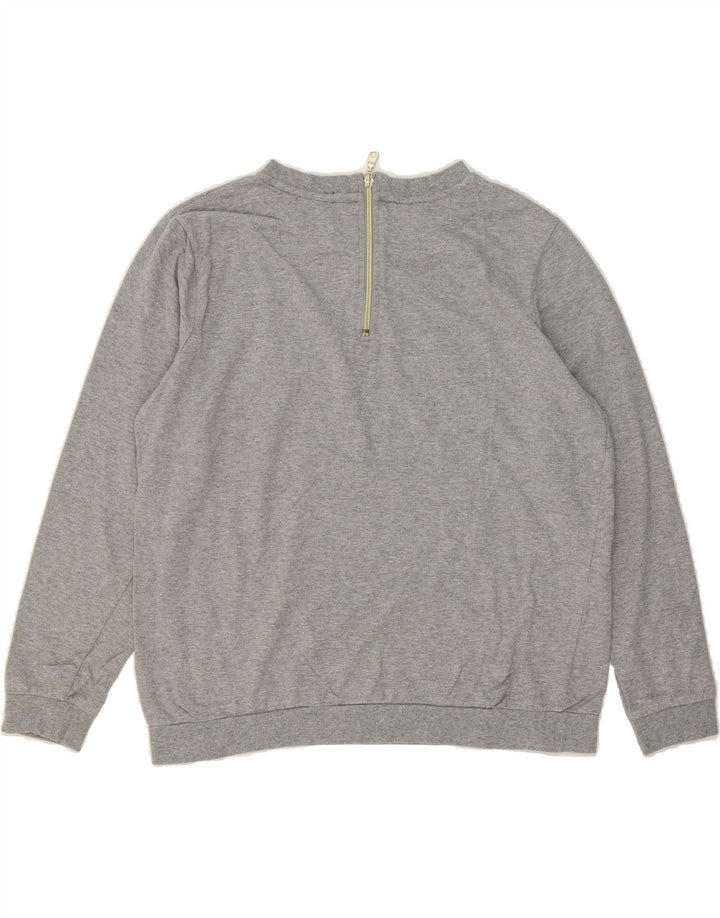 IZOD Womens Graphic Sweatshirt Jumper UK 16 Large Grey Cotton Vintage Izod and Second-Hand Izod from Messina Hembry 
