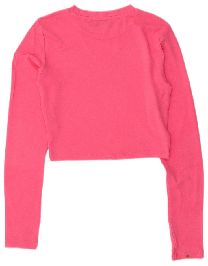 Top corto da donna Zara a maniche lunghe UK 12 cotone rosa medio