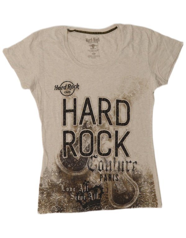 T-shirt grafica per ragazze Hard Rock Cafe Paris Top 14-15 anni XL grigio chiazzato