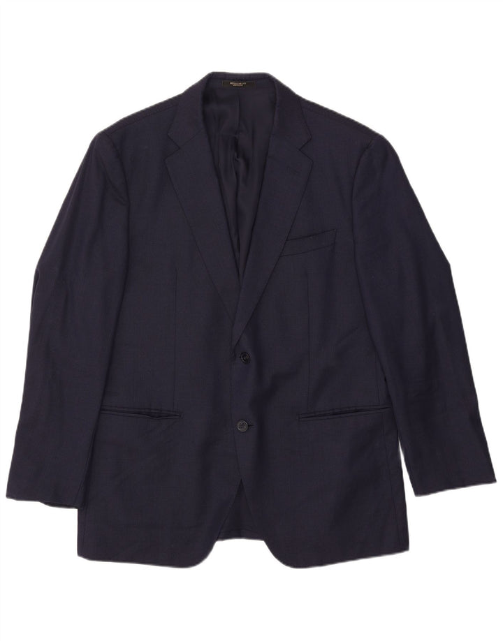 Giacca blazer da uomo a 2 bottoni Massimo Dutti EU 54 XL Lana blu navy