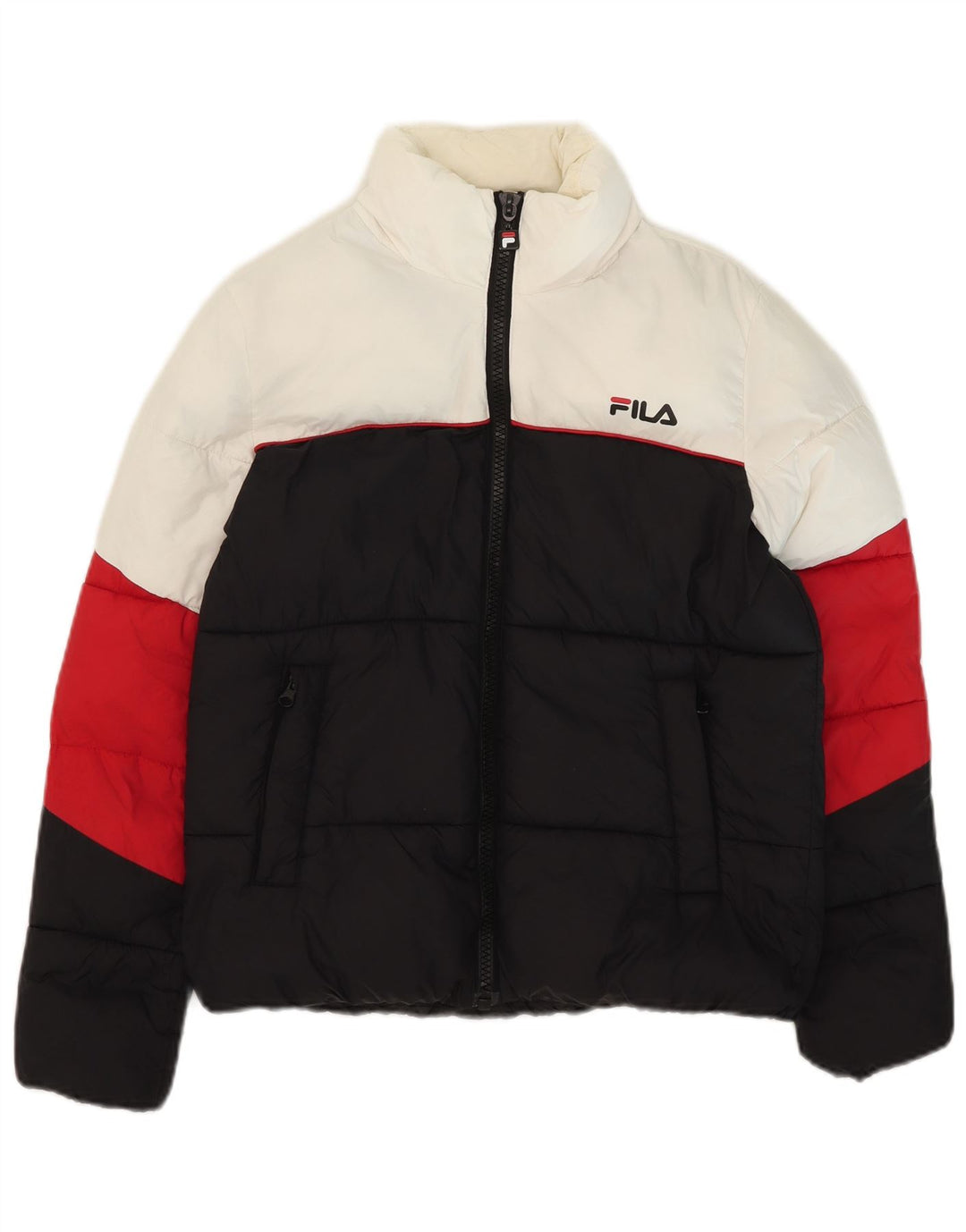 Giacca imbottita con cappuccio Fila da ragazzo 13-14 anni in nylon color block multicolore
