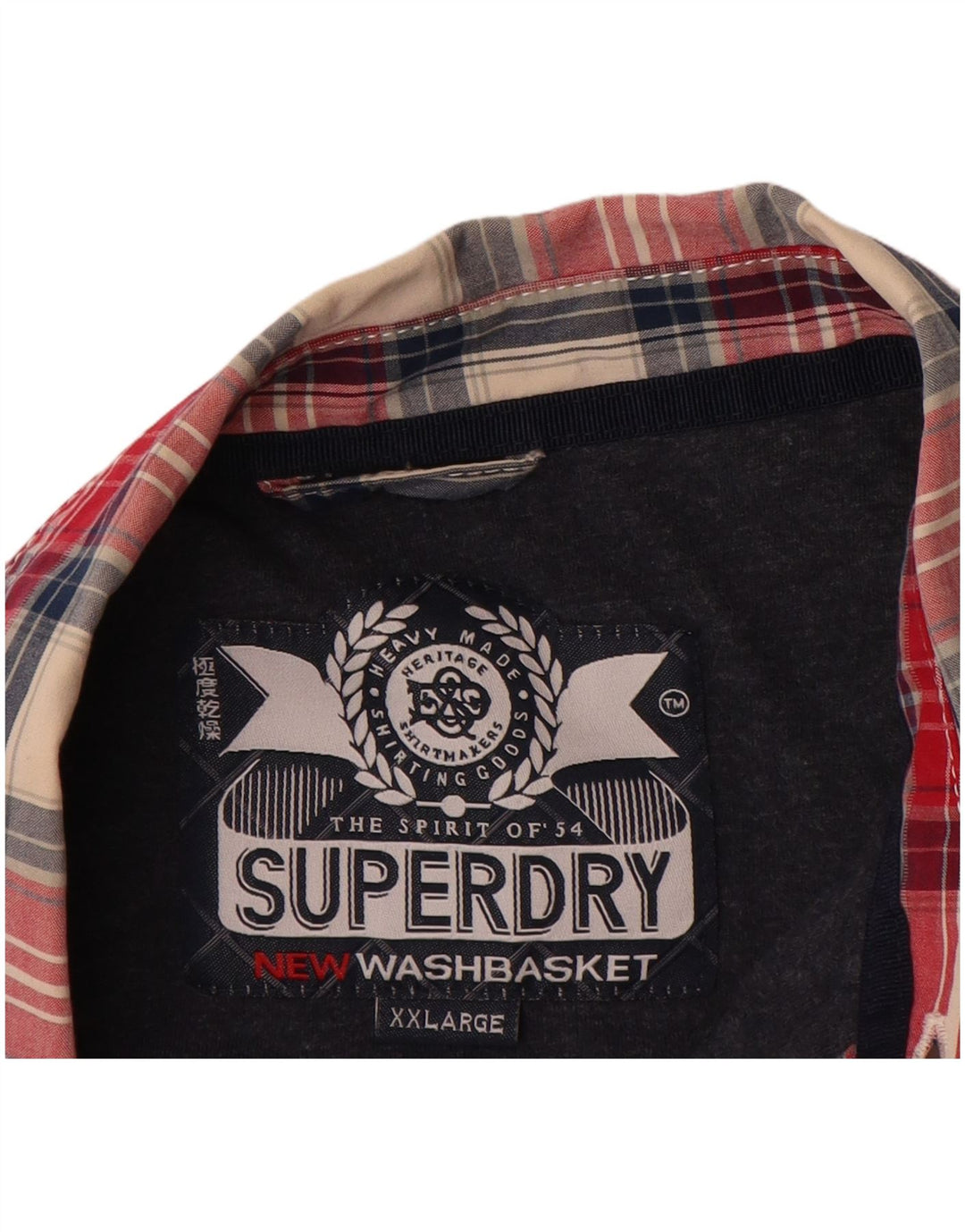 Camicia da uomo SUPERDRY 2XL Cotone a quadri rossi