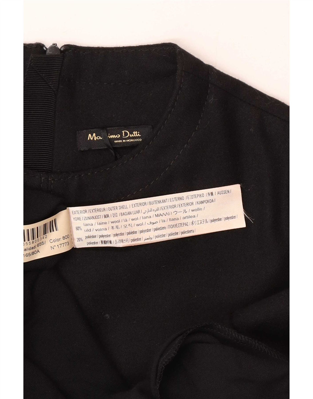 Abito lungo da donna Massimo Dutti EU 34 2XS Lana nera