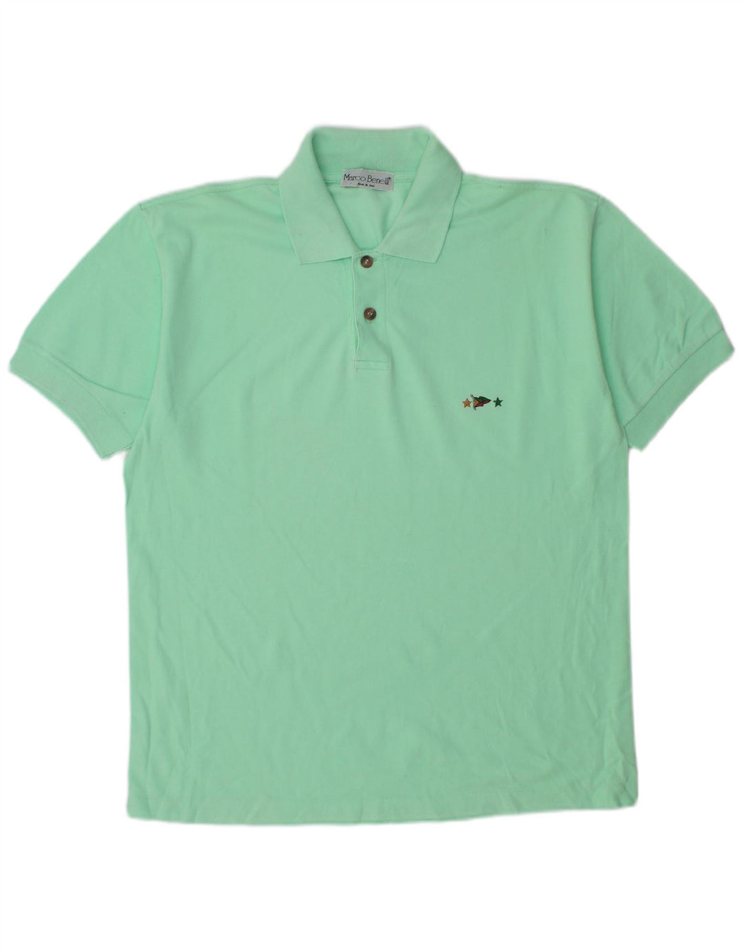 Polo vintage da uomo verde medio