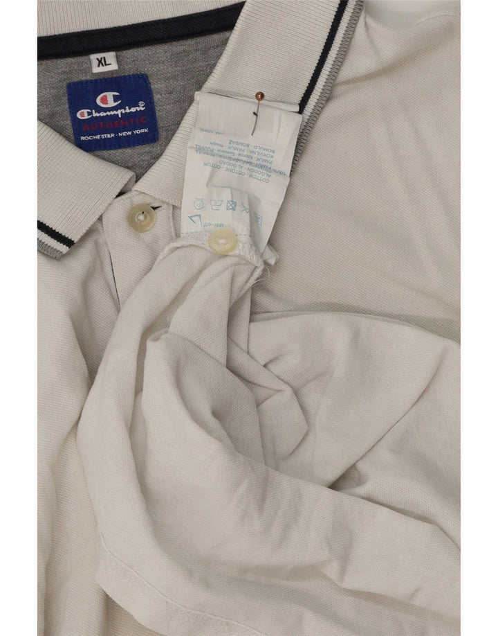 Polo da uomo Champion XL in cotone a righe bianche