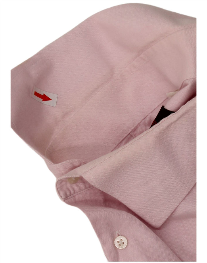 PIERRE CARDIN Camicia Uomo Large Rosa Cotone Spinato