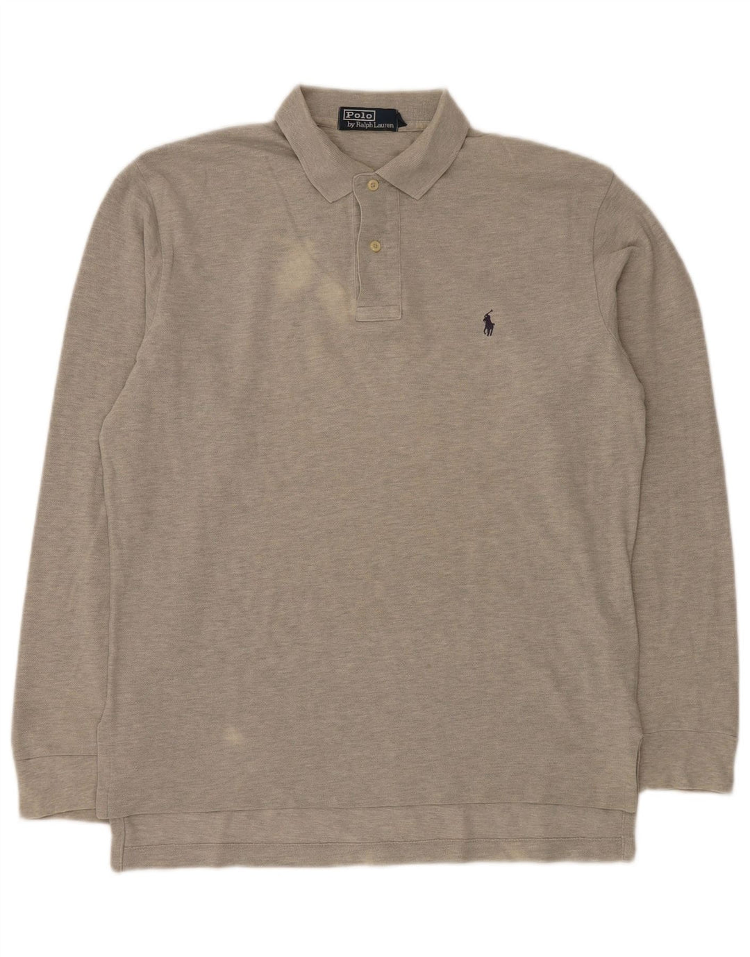 POLO RALPH LAUREN Polo da uomo a maniche lunghe vestibilità ampia in cotone grigio medio