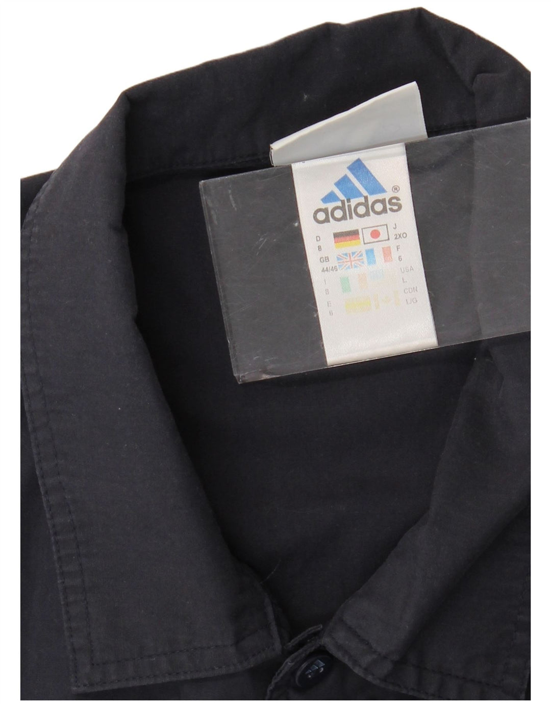 Camicia a maniche corte da uomo ADIDAS UK 44/46 Large in poliestere blu navy