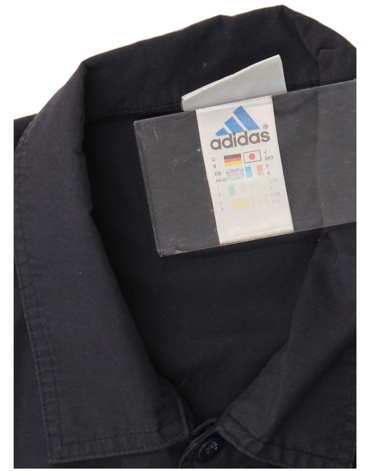Camicia a maniche corte da uomo ADIDAS UK 44/46 Large in poliestere blu navy