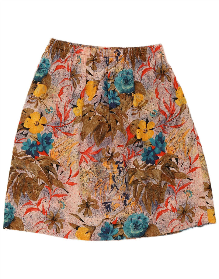 Gonna a trapezio con grafica vintage da donna W30 media floreale multicolore