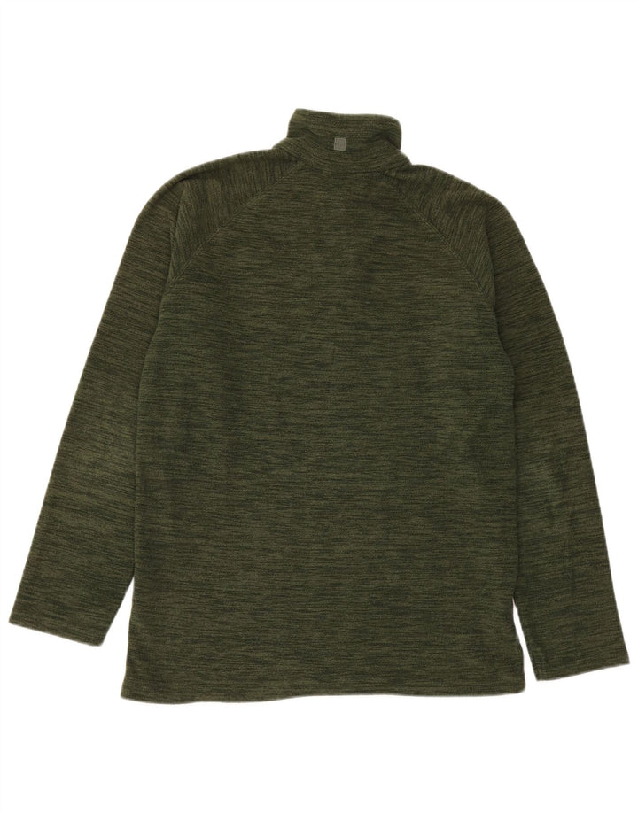 Mountain Warehouse Maglione in pile da uomo con zip e collo piccolo verde screziato