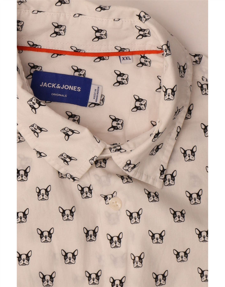 JACK & JONES Camicia da uomo 2XL Cotone maculato bianco