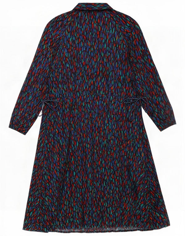 St Michael Abito lungo a maniche lunghe da donna con motivo astratto UK 20 2XL Blu