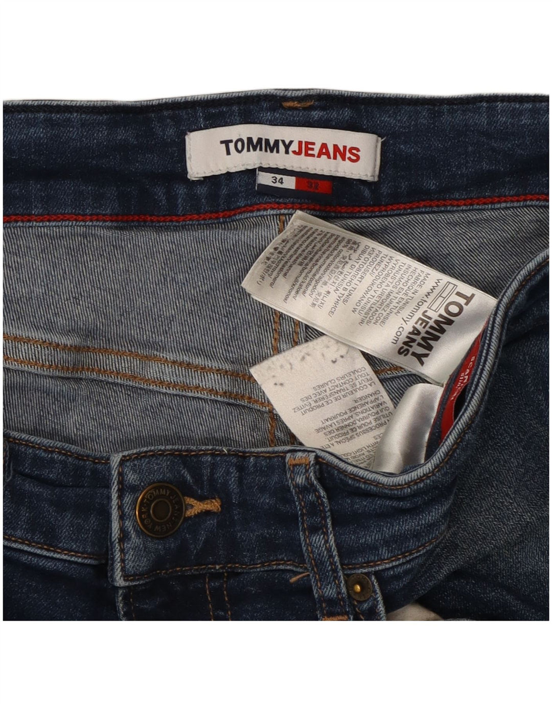 TOMMY HILFIGER Jeans slim da uomo W34 L32 cotone blu