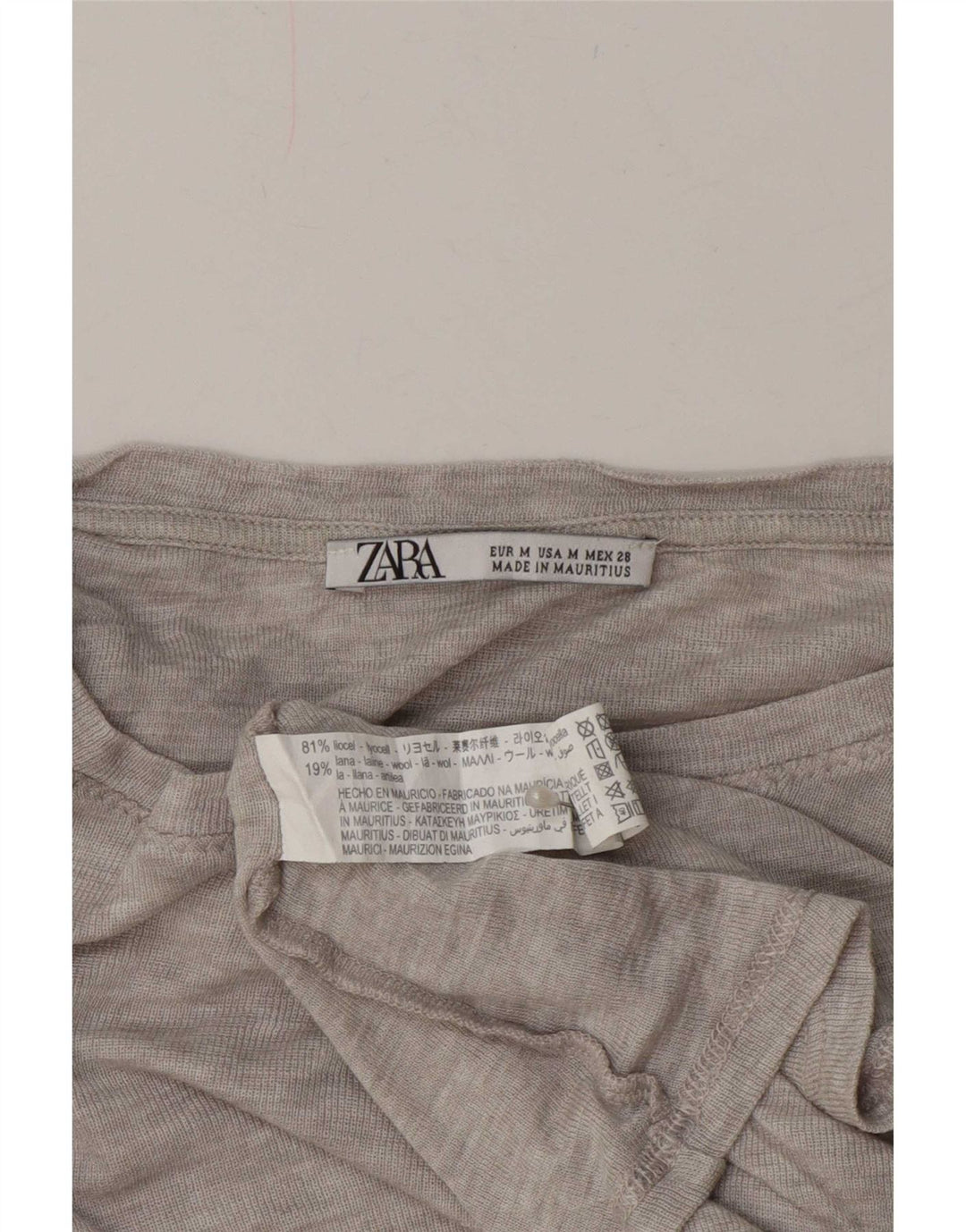 Top Zara da donna a maniche lunghe UK 14 Lyocell chiazzato grigio medio