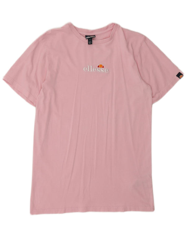 T-shirt grafica da donna Ellesse Top UK 10 Piccolo logo in cotone rosa