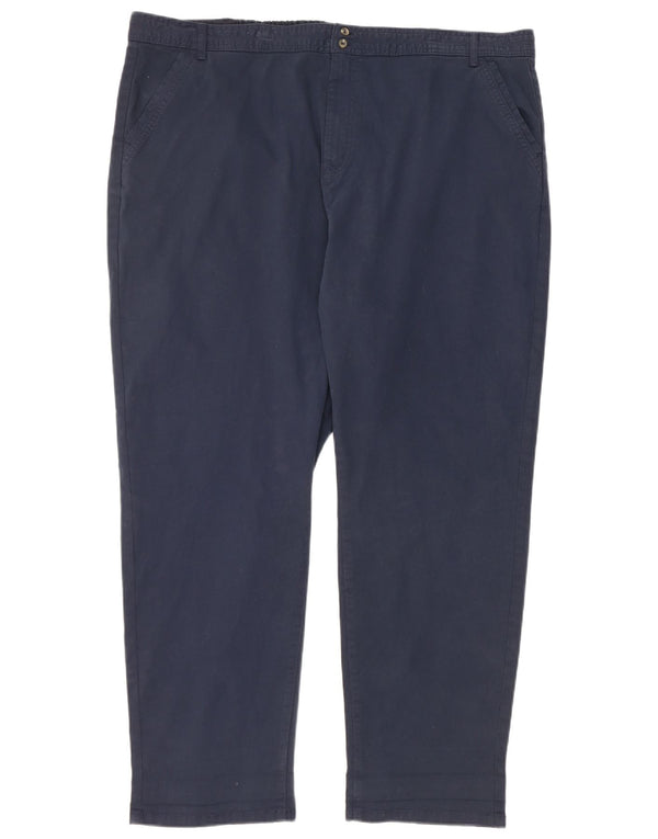 Pantaloni chino affusolati da donna M&Co UK 22 3XL W42 L29 Cotone blu navy