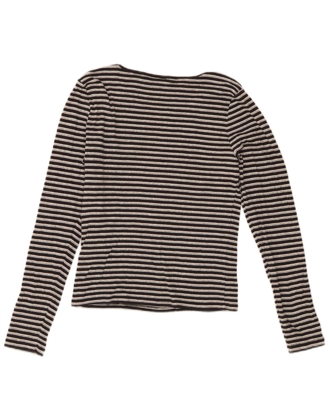 Levi's Women's Crop Top manica lunga UK 12 cotone a righe nere medie