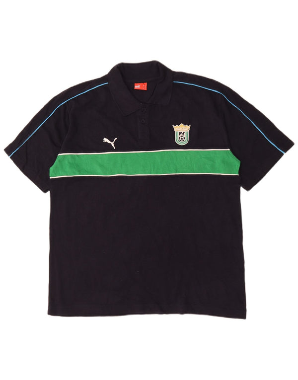 Polo Puma da uomo XL in cotone color block nero