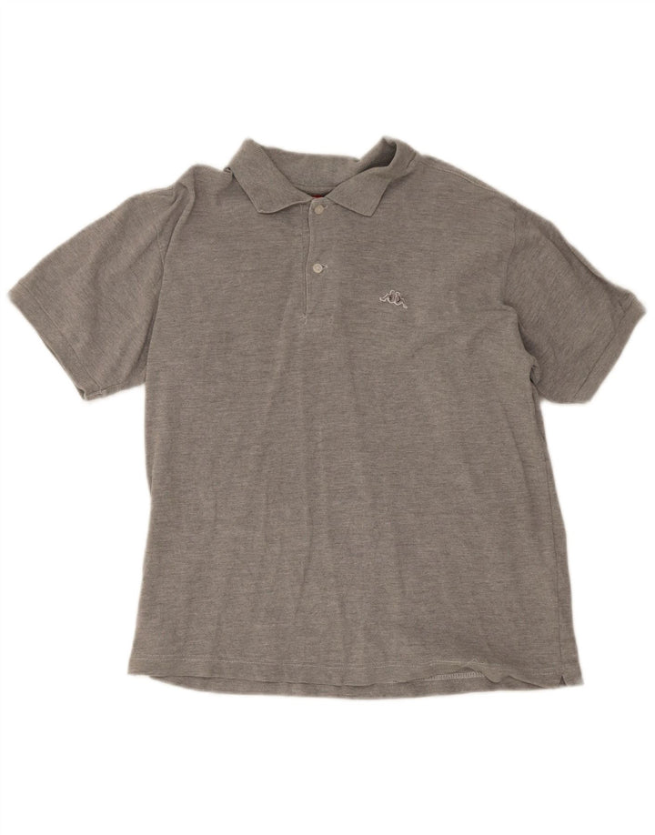 Polo Kappa Uomo Small in cotone mélange grigio