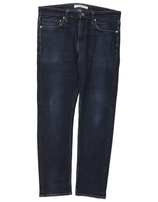 Jeans skinny da uomo Calvin Klein W34 L30 cotone blu navy