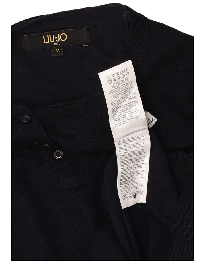Maglione Liu Jo Uomo Scollo a V Viscosa Media Blu Navy
