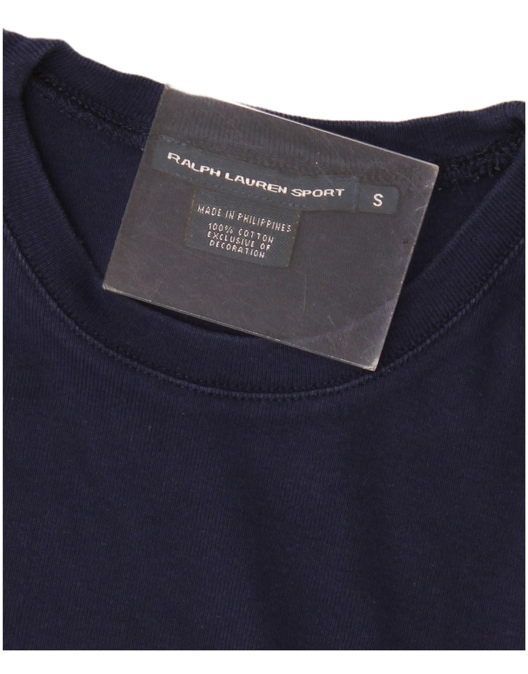 Top da donna Ralph Lauren a maniche lunghe UK 8 Small in cotone blu navy