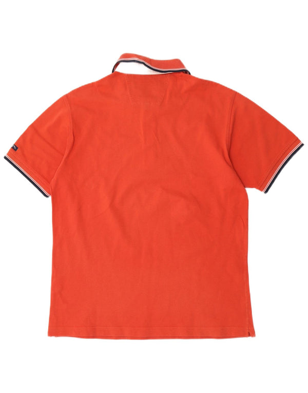 Polo da uomo Navigare XL in cotone a righe arancioni
