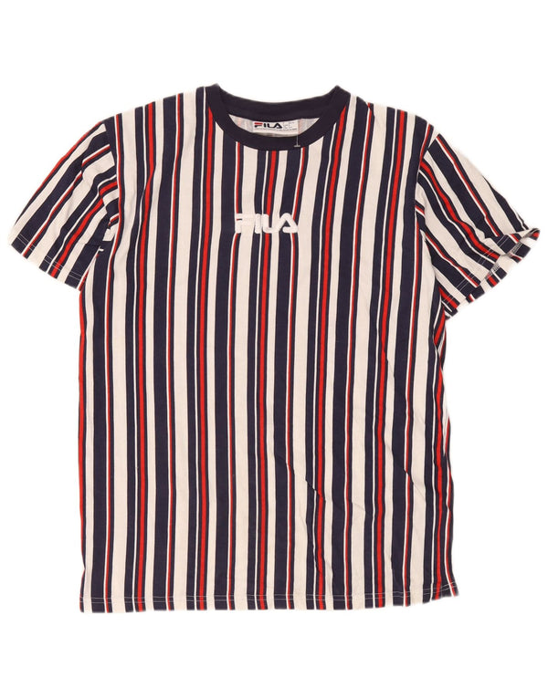 T-shirt grafica da uomo Fila Top piccola in cotone a righe multicolore