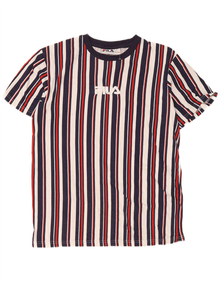 T-shirt grafica da uomo Fila Top piccola in cotone a righe multicolore