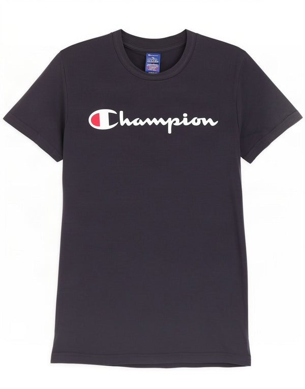T-shirt grafica da uomo Champion Top piccola in cotone nero