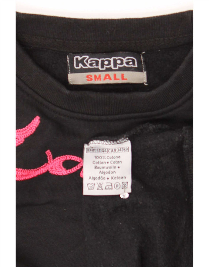 Felpa grafica da uomo Kappa Maglione piccolo cotone nero