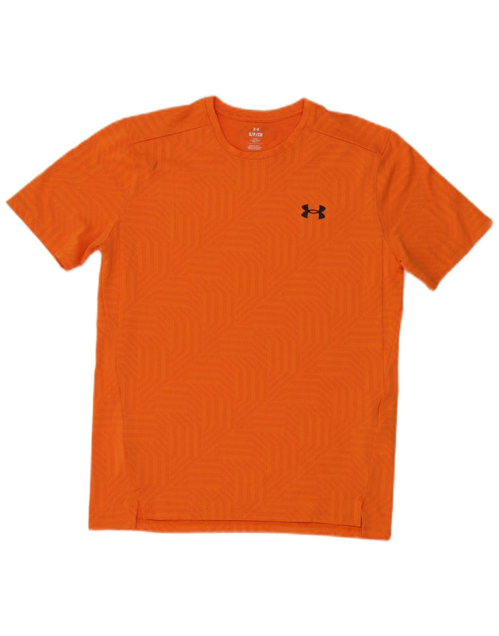 T-shirt da uomo Under Armour Top Small arancione geometrico in poliestere