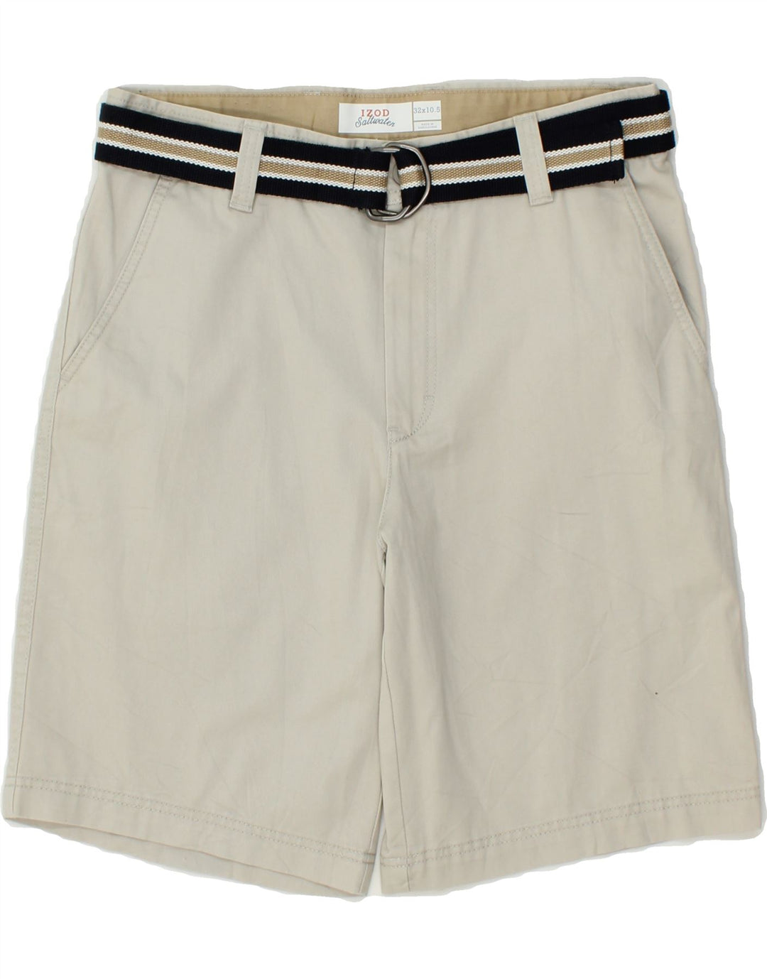 IZOD Mens Salt Water Chino Shorts W32 Medium Grey Cotton Vintage Izod and Second-Hand Izod from Messina Hembry 