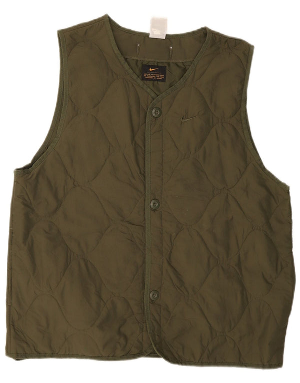 Gilet trapuntato Nike Therma-Fit da uomo UK 36 piccolo nylon kaki